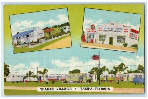 c1940's Trailer Village One Stop Trailer Service Tampa Florida FL Trees Postcard