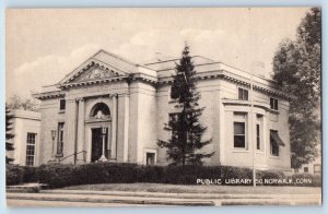 Norwalk Connecticut CT Postcard Public Library South Building Trees 1940 Vintage