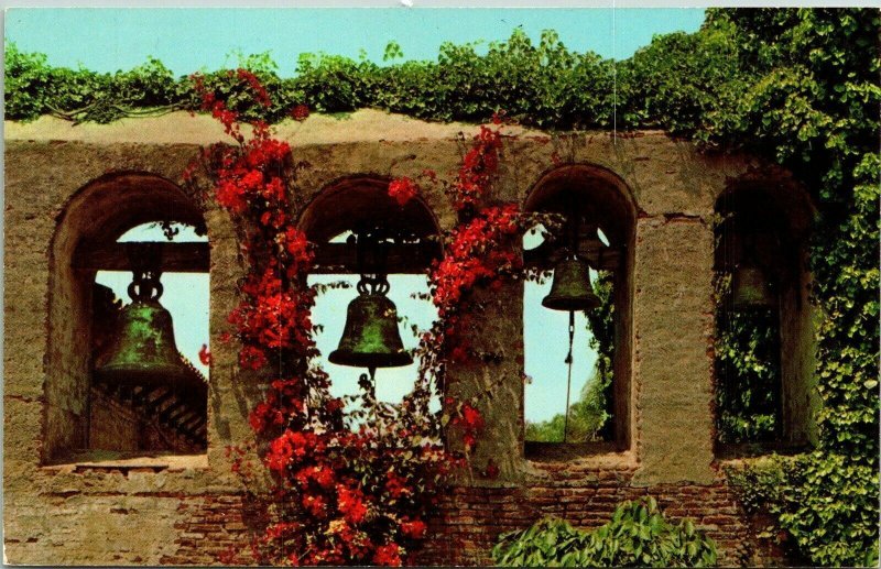 Mission San Juan Capistrano California CA Bell Tower Postcard Curteich VTG UNP