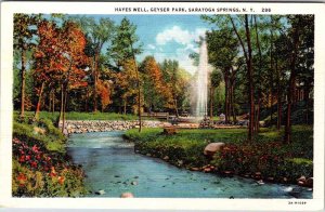 Postcard FOUNTAIN SCENE Saratoga Springs New York NY AL1173