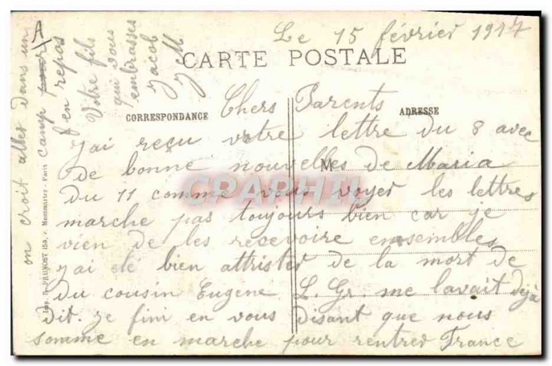Postcard Old Customs Customs Montreux Chateau Bridge and coffee of & # 39anci...