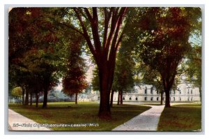 State Capitol Grounds Lansing Michigan MI 1910 DB Postcard R23