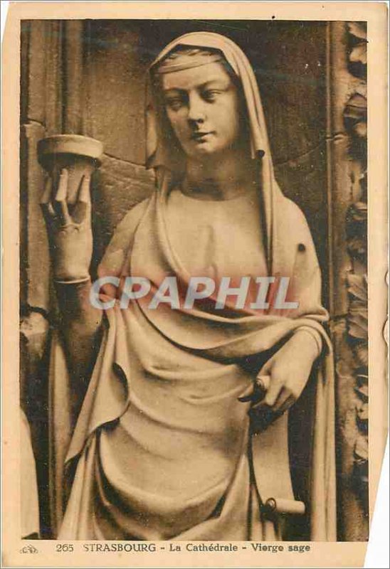 Postcard Old Strasbourg La Cathedrale wise Virgin