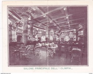 TC: GENOVA, Italy, 1880s; Bi-Fold, Salone Principale Dell OLIMPIA,Ristorante