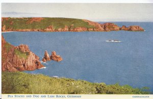 Channel Islands Postcard - Pea Stacks and Dog and Lion Rocks - Guernsey   BH5990