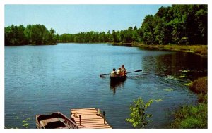 Postcard BOAT SCENE Between Peapack & Gladstone New Jersey NJ AT3329