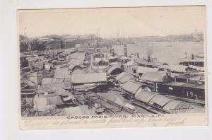 philippines postcard cascos pasog river manila  harbour ships 1900