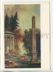 454382 USSR 1971 year Hubert Robert Apollo Pavilion and Obelisk postcard