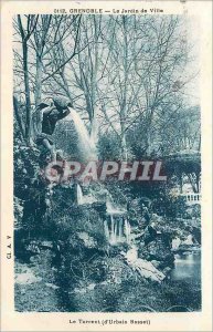 Old Postcard Grenoble 0112 the city garden the torrent (s urban Basset)