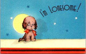 Humour Young Dog Crying I'm Lonesome