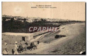 Old Postcard The Morocco Morocco Meknes Illustrates View of the Town and Gardens