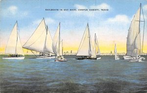 Sailboats In Bay Race - Corpus Christi, Texas TX  