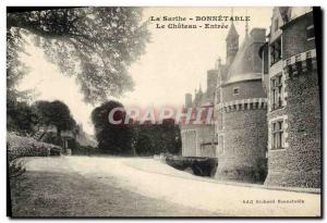 Old Postcard Sarthe Le Chateau Bonnetable Entree