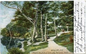 Around the Shore of Echo Lake - Franconia Notch NH New Hampshire - pm 1906 - UDB