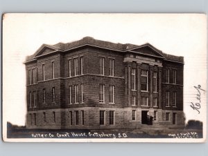 c1910 Potter County Court House Gettysburg South Dakota SD RPPC Real Photo