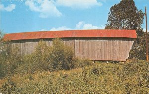 Bristol Ohio 1960s Postcard Porter Covered Bridge Morgan County
