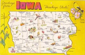 Greetings From Iowa With Map