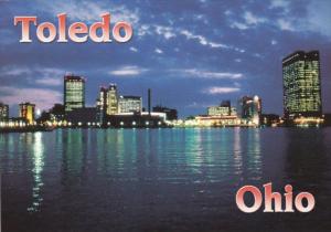 Ohio Toledo Downtown Skyline At Night