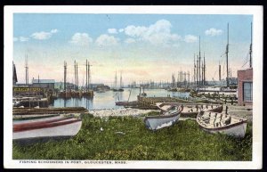 Massachusetts GLOUCESTER Fishing Schooners in Port - WB