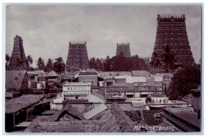 c1930 Old Temple Madurai Towers View Madurai India RPPC Unposted Postcard