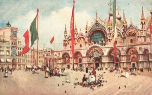 Postcard 1910s Venezia Clock Tower Building Torre Dell'Orologio Italy IT Artwork