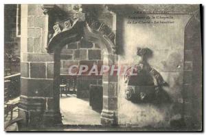 Old Postcard Perros Guirec Interior of the Chapel of Clarity The clam