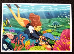 [AG] P140 Malaysia Tourism Diving Scuba Marine Life Coral Turtle (postcard) *New