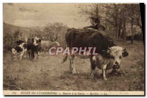 Old Postcard Musee Du Luxembourg Rentree has Barillot Paris Cow Farm