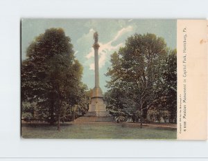 Postcard Mexican Monument in Capitol Park, Harrisburg, Pennsylvania