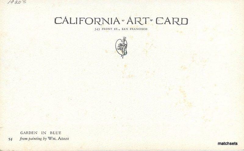 1920s Artist Impression Garden in Blue Adam California postcard 1555