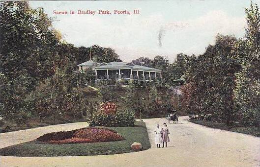 Illinois Peoria Scene In Bradley Park 1908