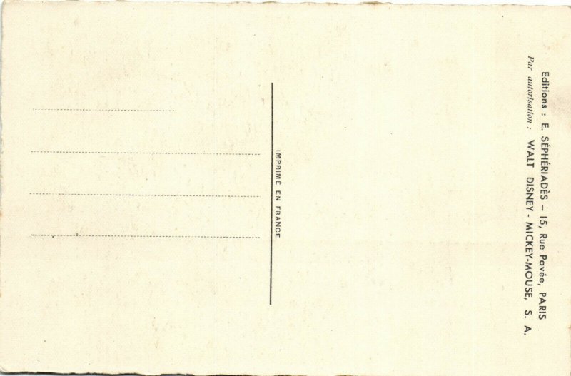 PC DISNEY, SNOW WHITE WITH FOREST ANIMALS, Vintage Postcard (b35953)