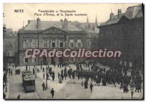 Old Postcard Metz Place d'Armes and the new guard