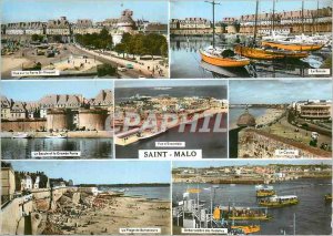 Moderne Saint Malo Postcard Cite Corsaire View Porte St Vincent Le Boat Basin