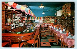 NEW YORK, NY ~ French Restaurant LA BOURGOGNE Bar Interior 1950s-60s Postcard