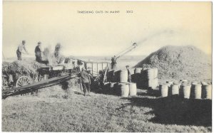 Farming Threshing Oats in Maine Farm Workers