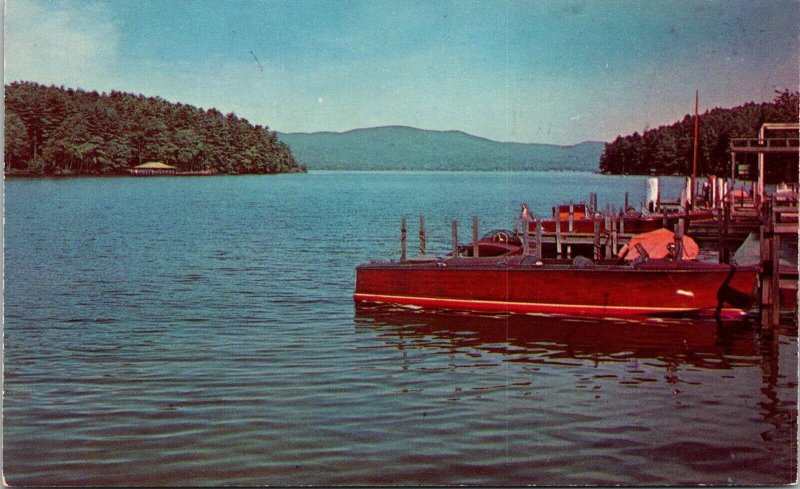 Lake George Dunhams Bay New York Scenic Mountain Landscape Chrome Postcard 