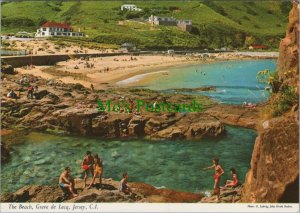 Channel Islands Postcard - The Beach, Greve De Lecq, Jersey   RR12217