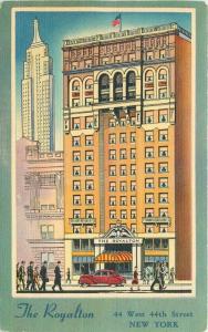 Auto Baumann 1940s Royalton Hotel New York City New York linen postcard 10923