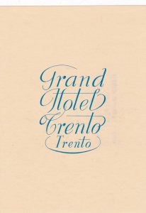 Italy Trento Grand Hotel Trento Vintage Luggage Label sk2888