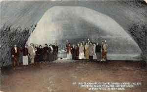 F79/ Ice Cave Idaho Postcard c1910 Main Chamber Crowd Underground