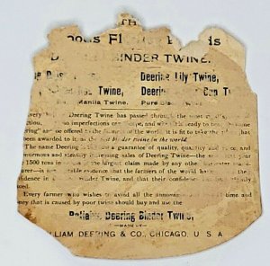 Victorian Trade Card Deering Golden Rod Binder Twine Famous Flower Label s47