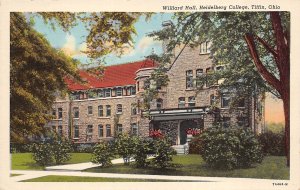 Tiffin Ohio 1930-40s Postcard Willard hall Heidelberg College