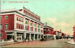 Vtg Postcard c 1908 Virginia Street - Reno, NV - Ed Mitchell Pub L5