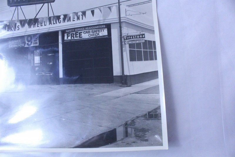 Vintage 1950's Black & White Original Photo Firestone Station on Fotorite - A