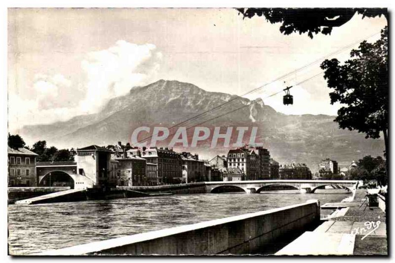 Old Postcard The Beautiful French Alps Grenoble The Quays Telepherique And The