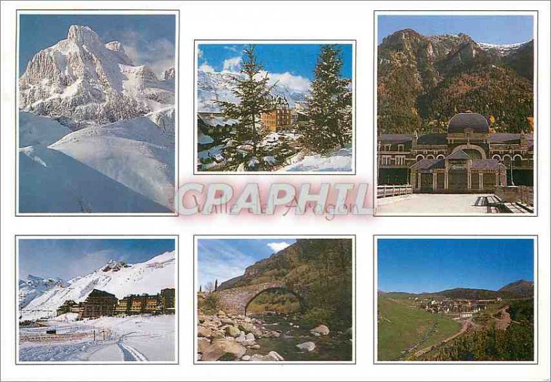 Postcard Modern Valle Del Aragon Huesca Pirineo Aragones