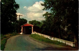 Vtg 1950s Smiths Covered Wood Bridge Near Wilmington Delaware DE Chrome Postcard