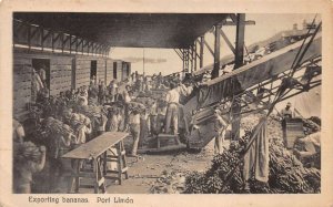 Port Limon Costa Rica Exporting Bananas Vintage Postcard AA65797