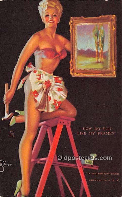 How do You Like my Frame 1945 Mutoscope Artist Pin Up Girl, Non Postcard Back...